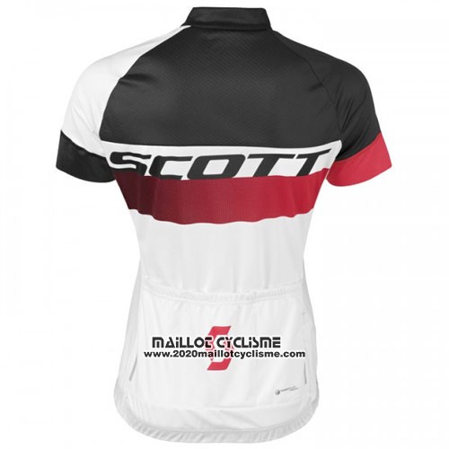 2016 Maillot Ciclismo Scott Noir et Blanc Manches Courtes et Cuissard