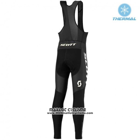 2016 Maillot Ciclismo Scott Noir et Blanc Manches Longues et Cuissard