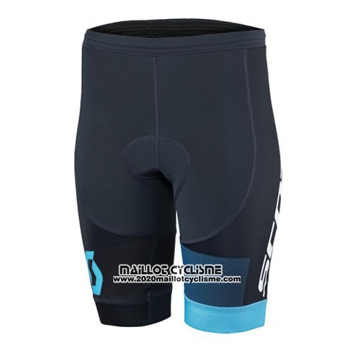2016 Maillot Ciclismo Scott Noir et Bleu Manches Courtes et Cuissard