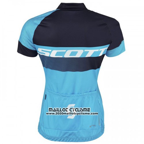2016 Maillot Ciclismo Scott Noir et Bleu Manches Courtes et Cuissard