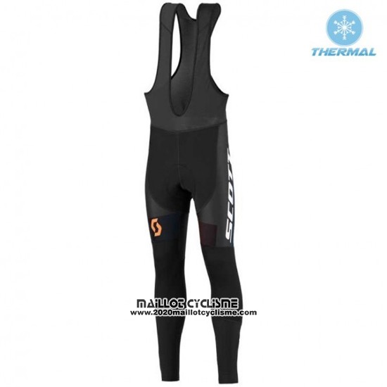 2016 Maillot Ciclismo Scott Noir et Bleu Manches Longues et Cuissard