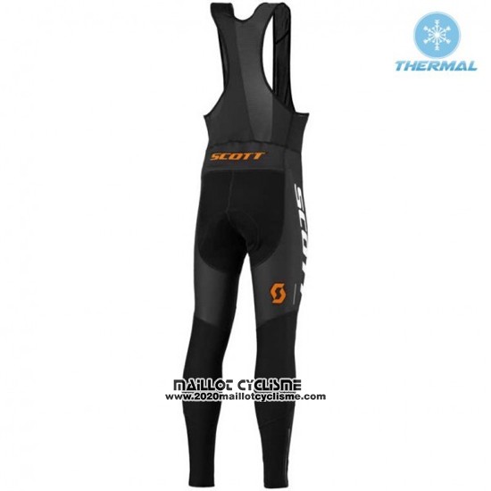 2016 Maillot Ciclismo Scott Noir et Bleu Manches Longues et Cuissard