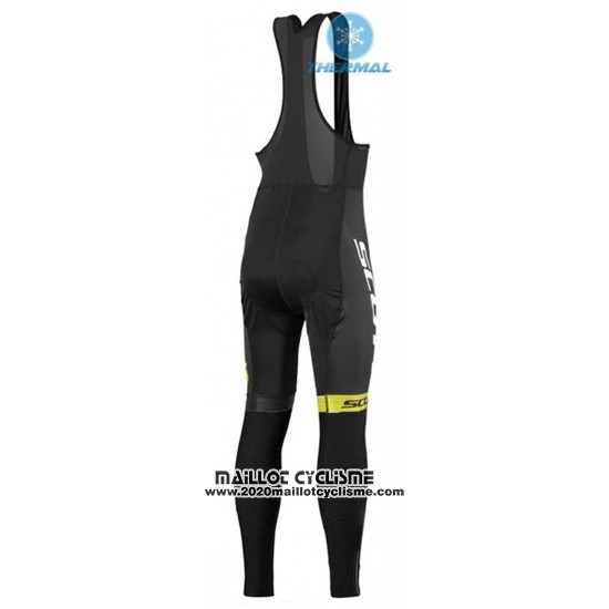2016 Maillot Ciclismo Scott Noir et Jaune Manches Longues et Cuissard