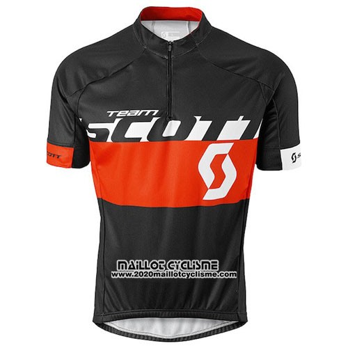 2016 Maillot Ciclismo Scott Noir et Rouge Manches Courtes et Cuissard