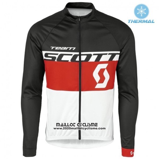 2016 Maillot Ciclismo Scott Noir et Rouge Manches Longues et Cuissard