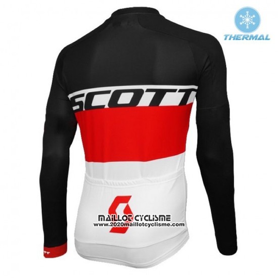 2016 Maillot Ciclismo Scott Noir et Rouge Manches Longues et Cuissard