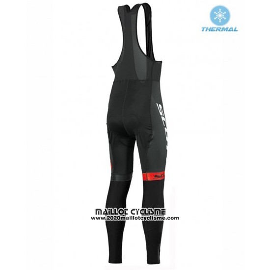 2016 Maillot Ciclismo Scott Noir et Rouge Manches Longues et Cuissard