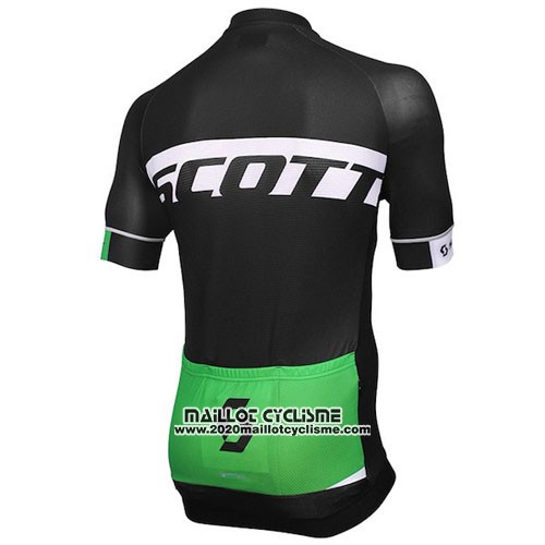 2016 Maillot Ciclismo Scott Noir et Vert Manches Courtes et Cuissard