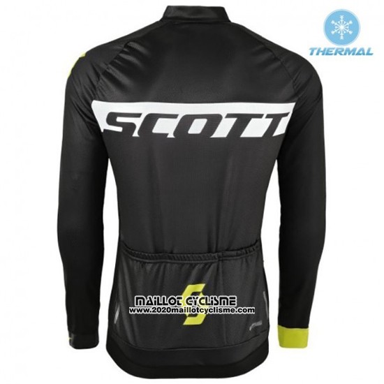 2016 Maillot Ciclismo Scott Noir et Vert Manches Longues et Cuissard