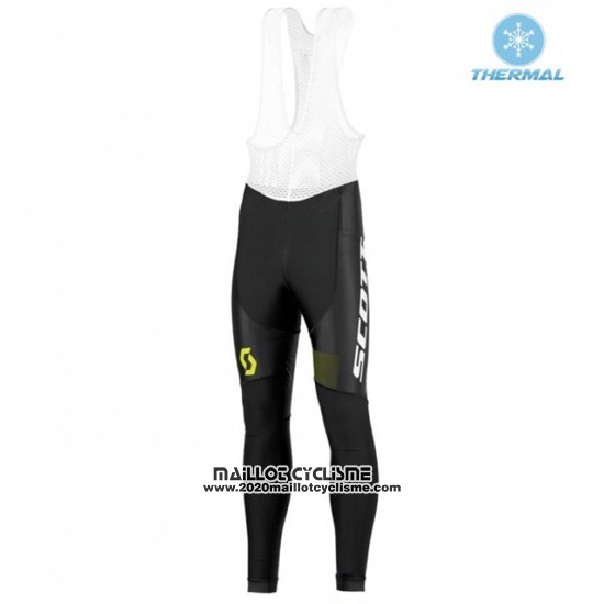 2016 Maillot Ciclismo Scott Noir et Vert Manches Longues et Cuissard