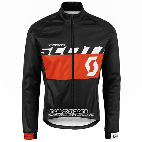 2016 Maillot Ciclismo Scott Orange et Noir Manches Longues et Cuissard