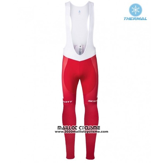 2016 Maillot Ciclismo Scott Rouge et Blanc Manches Longues et Cuissard