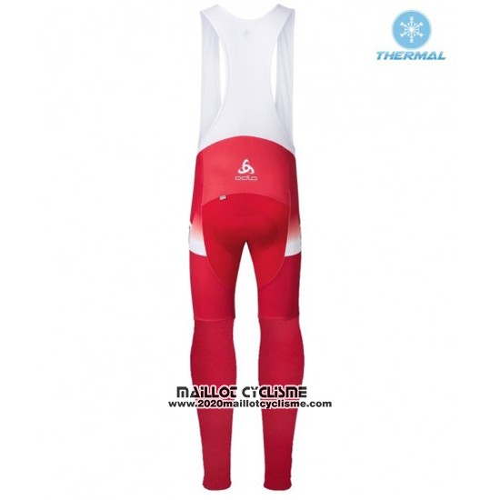 2016 Maillot Ciclismo Scott Rouge et Blanc Manches Longues et Cuissard