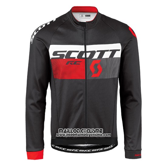2016 Maillot Ciclismo Scott Rouge et Noir Manches Longues et Cuissard