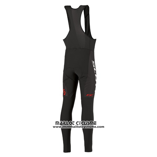 2016 Maillot Ciclismo Scott Rouge et Noir Manches Longues et Cuissard