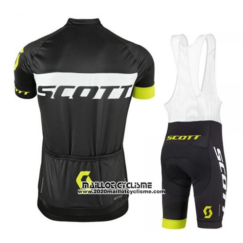 2016 Maillot Ciclismo Scott Vert et Noir Manches Courtes et Cuissard