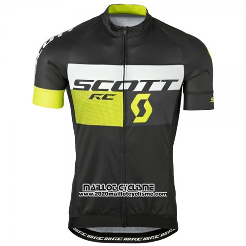 2016 Maillot Ciclismo Scott Vert et Noir Manches Courtes et Cuissard