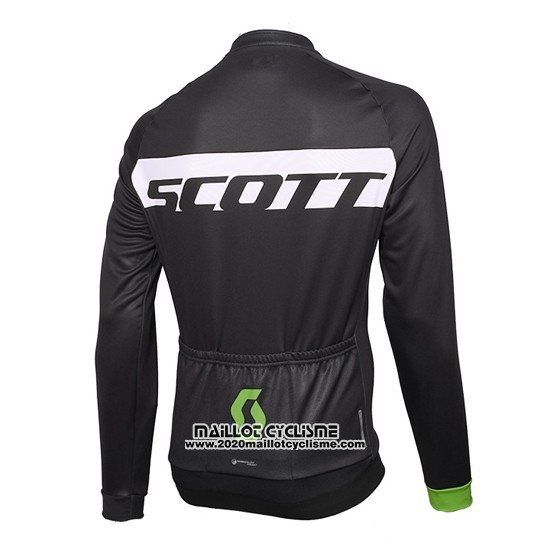 2016 Maillot Ciclismo Scott Vert et Noir Manches Longues et Cuissard
