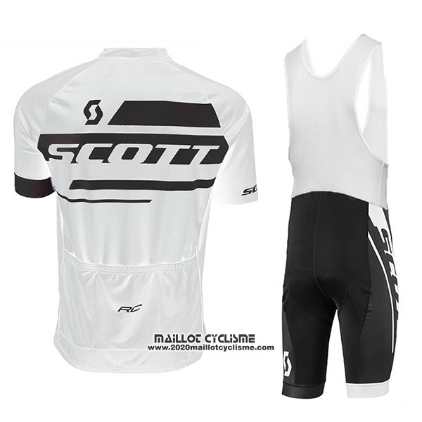 2017 Maillot Ciclismo Scott Blanc Manches Courtes et Cuissard