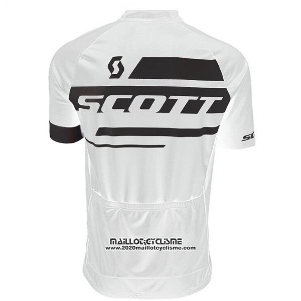 2017 Maillot Ciclismo Scott Blanc Manches Courtes et Cuissard