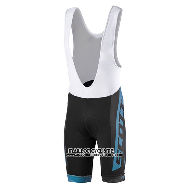2017 Maillot Ciclismo Scott Bleu Manches Courtes et Cuissard