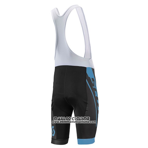 2017 Maillot Ciclismo Scott Bleu Manches Courtes et Cuissard