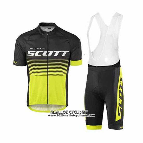 2017 Maillot Ciclismo Scott Jaune Manches Courtes et Cuissard