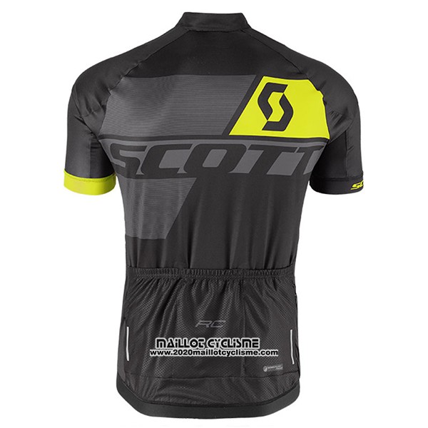2017 Maillot Ciclismo Scott Jaune et Noir Manches Courtes et Cuissard