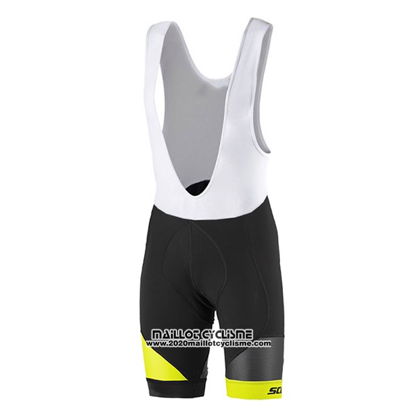 2017 Maillot Ciclismo Scott Jaune et Noir Manches Courtes et Cuissard