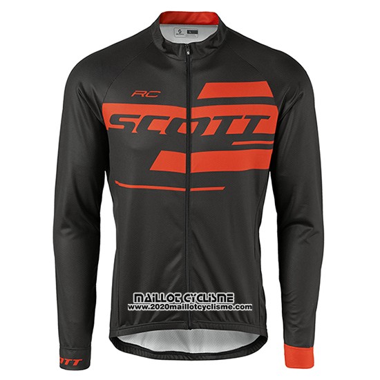 2017 Maillot Ciclismo Scott Noir et Orange Manches Longues et Cuissard