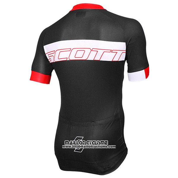 2017 Maillot Ciclismo Scott Noir et Rouge Manches Courtes et Cuissard