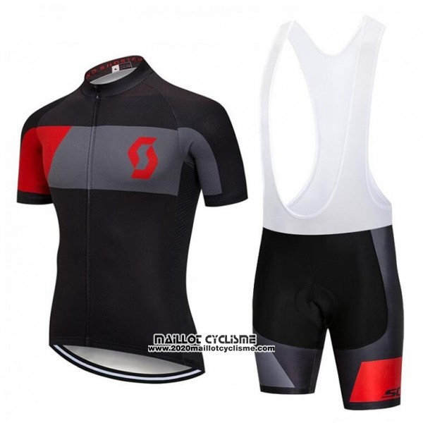 2018 Maillot Ciclismo Castelli Gris Rouge Noir Manches Courtes et Cuissard