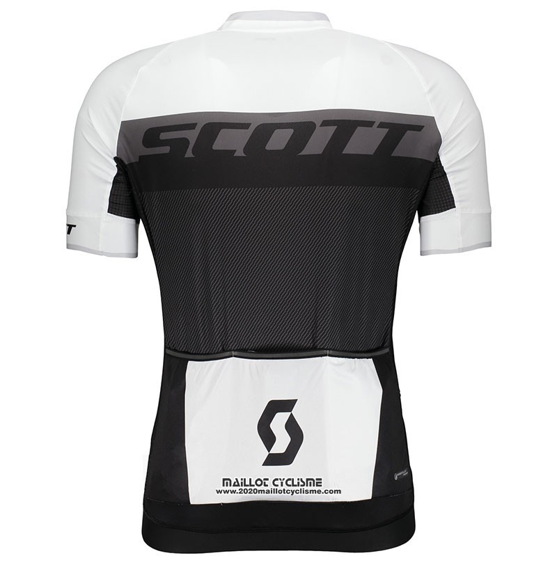 2018 Maillot Ciclismo Scott RC Blanc Manches Courtes et Cuissard