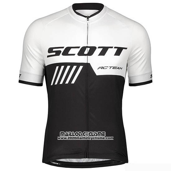 2019 Maillot Ciclismo Scott Noir Blanc Manches Courtes et Cuissard