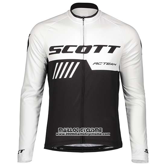 2019 Maillot Ciclismo Scott Noir Blanc Manches Longues et Cuissard