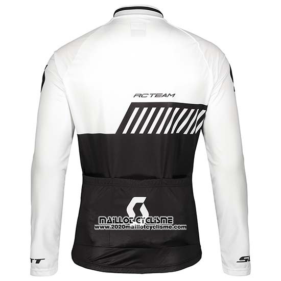 2019 Maillot Ciclismo Scott Noir Blanc Manches Longues et Cuissard