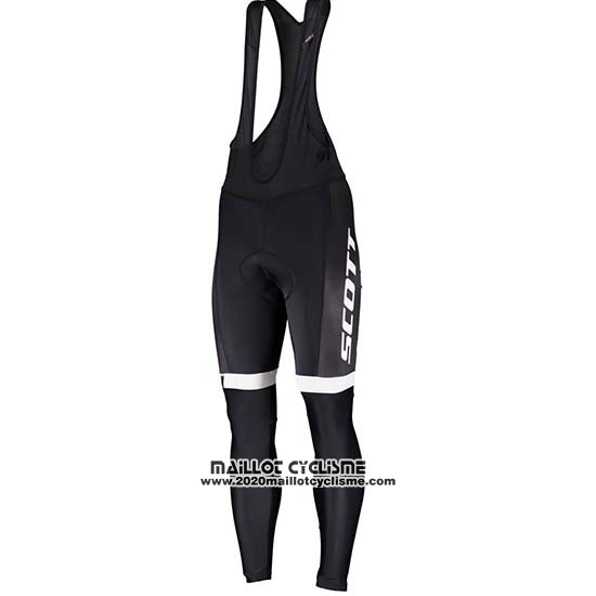 2019 Maillot Ciclismo Scott Noir Blanc Manches Longues et Cuissard