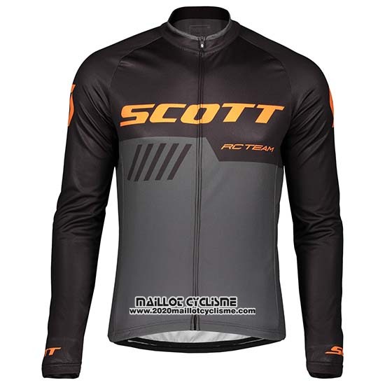 2019 Maillot Ciclismo Scott Noir Gris Manches Longues et Cuissard