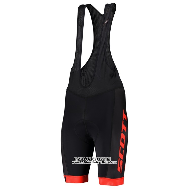 2019 Maillot Ciclismo Scott Noir Rouge Manches Courtes et Cuissard