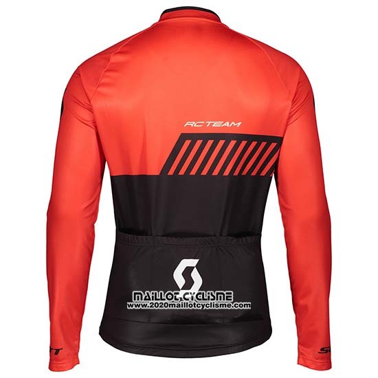 2019 Maillot Ciclismo Scott Noir Rouge Manches Longues et Cuissard