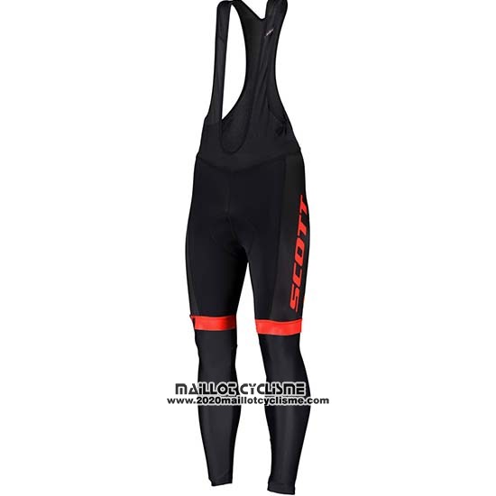 2019 Maillot Ciclismo Scott Noir Rouge Manches Longues et Cuissard