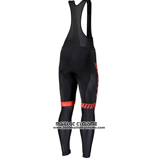 2019 Maillot Ciclismo Scott Noir Rouge Manches Longues et Cuissard