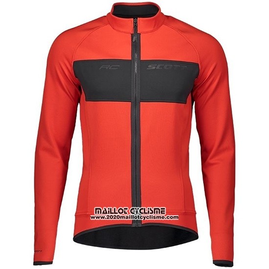 2019 Maillot Ciclismo Scott RC Ff Rouge Noir Manches Longues et Cuissard
