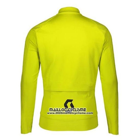 2020 Maillot Ciclismo RC Scott Jaune Noir Manches Longues et Cuissard