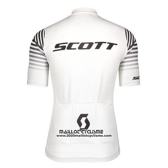 2020 Maillot Ciclismo Scott Blanc Manches Courtes et Cuissard