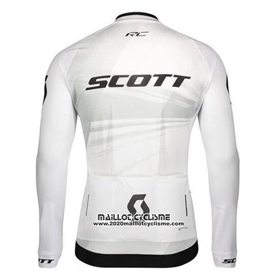 2020 Maillot Ciclismo Scott Blanc Manches Longues et Cuissard