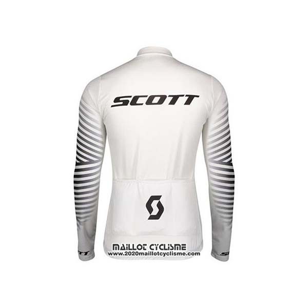 2020 Maillot Ciclismo Scott Blanc Noir Manches Longues et Cuissard