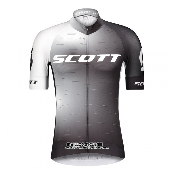 2021 Maillot Cyclisme Scott Blanc Manches Courtes et Cuissard