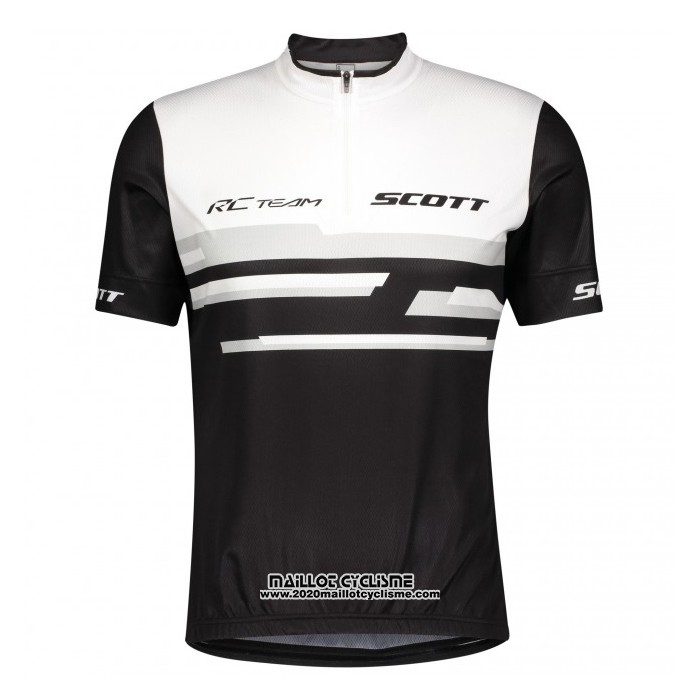 2021 Maillot Cyclisme Scott Blanc Noir Manches Courtes et Cuissard