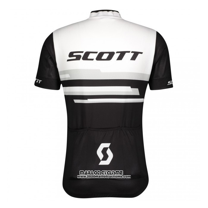 2021 Maillot Cyclisme Scott Blanc Noir Manches Courtes et Cuissard